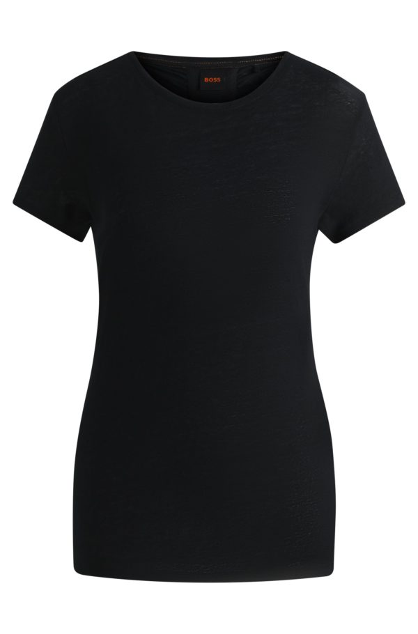 Hugo Boss T-shirt en lin à encolure dégagée et dos froncé