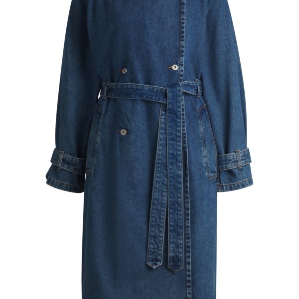 Hugo Boss Trench croisé en denim bleu foncé