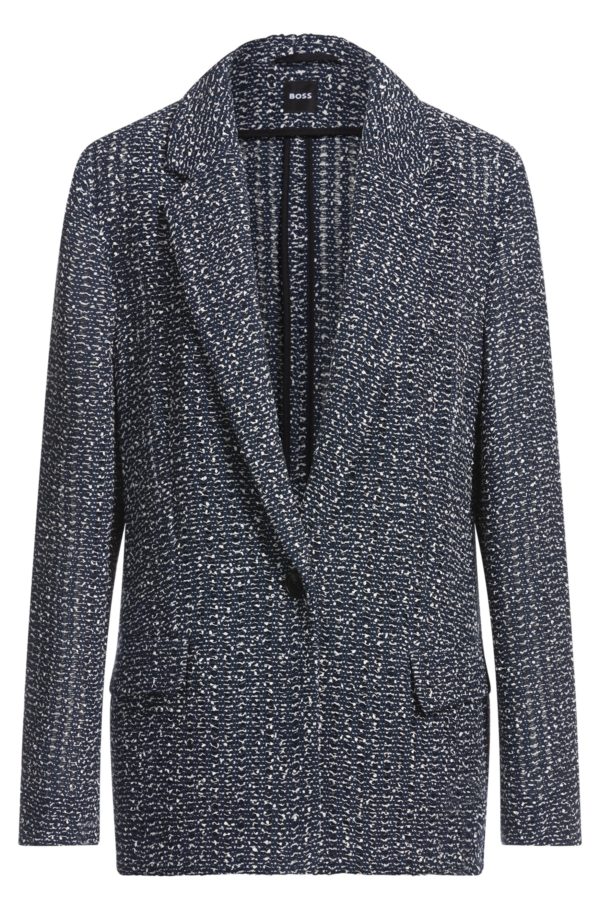 Hugo Boss Veste Relaxed en tweed crocheté bicolore