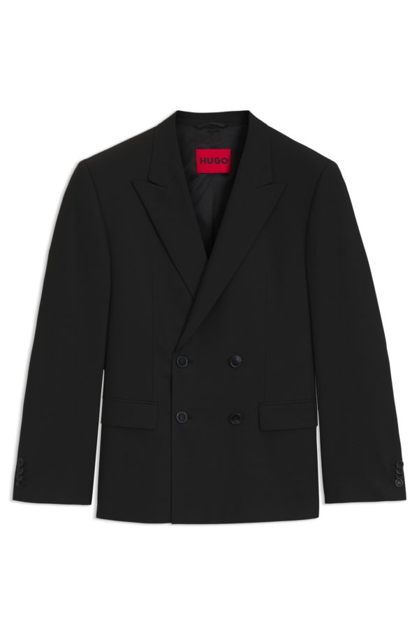 Hugo Boss Veste Slim en popeline stretch de laine mélangée