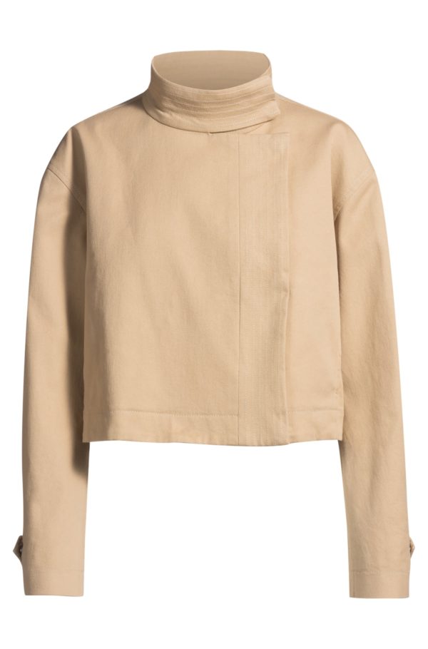 Hugo Boss Veste à col mao en twill de coton stretch