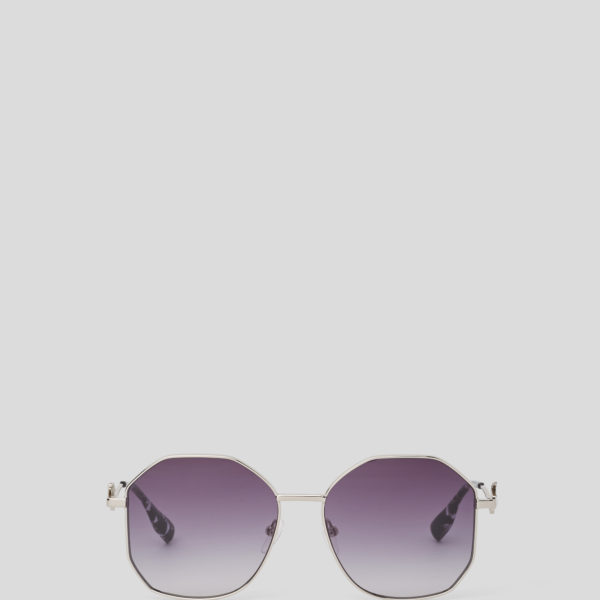 Karl Lagerfeld, Lunettes De Soleil Karl Signature, Femme, Argent, Taille: L00