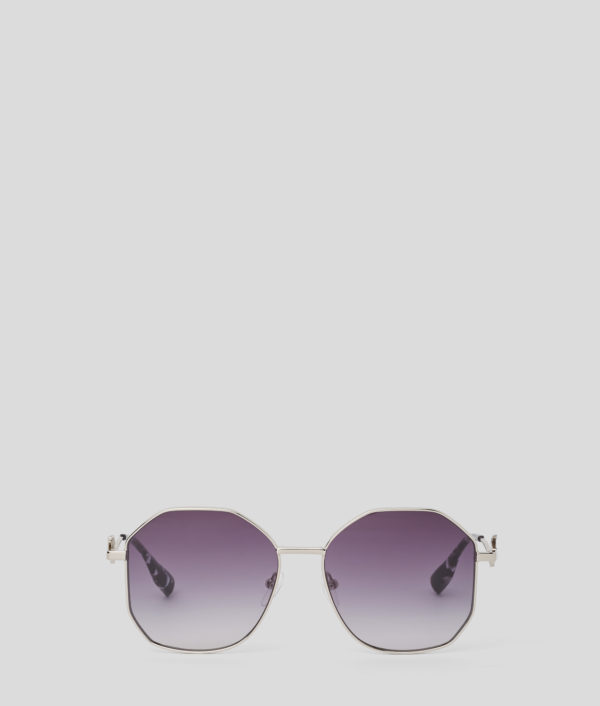 Karl Lagerfeld, Lunettes De Soleil Karl Signature, Femme, Argent, Taille: L00