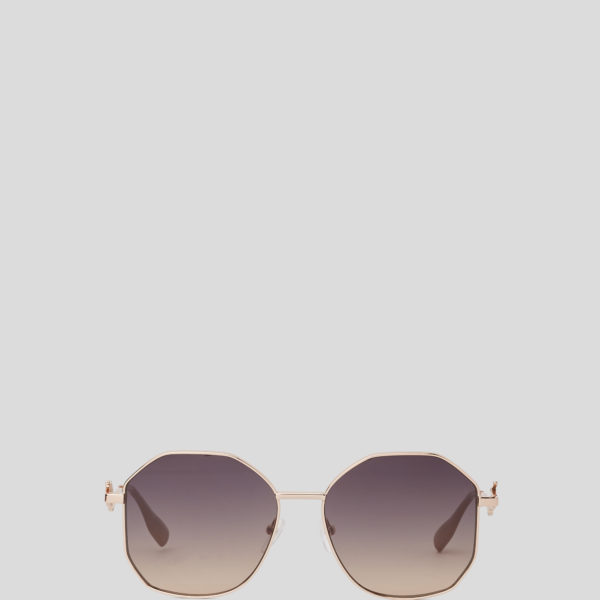 Karl Lagerfeld, Lunettes De Soleil Karl Signature, Femme, Rose/Or, Taille: L00