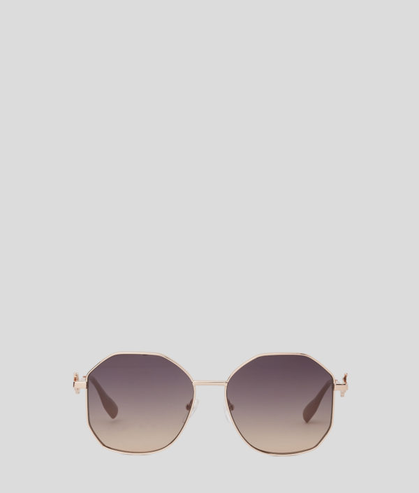 Karl Lagerfeld, Lunettes De Soleil Karl Signature, Femme, Rose/Or, Taille: L00