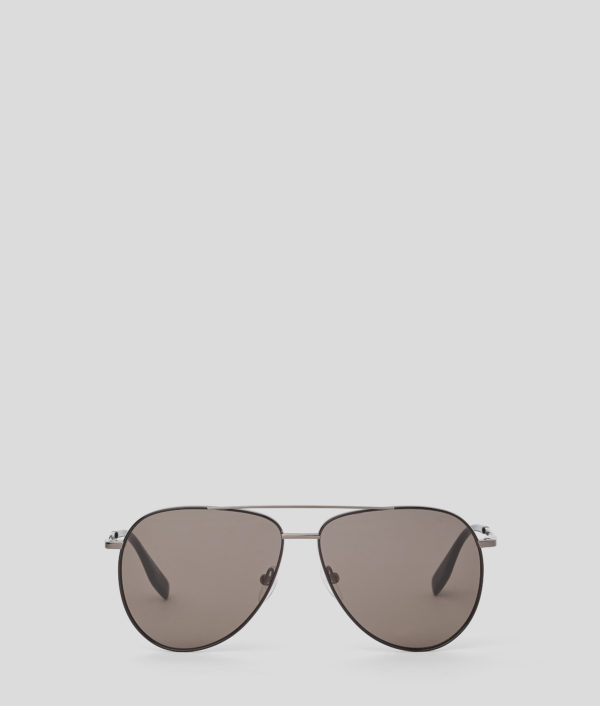 Karl Lagerfeld, Lunettes De Soleil Aviateur Avec Logo Karl, Homme, Bronze Foncé, Taille: L00