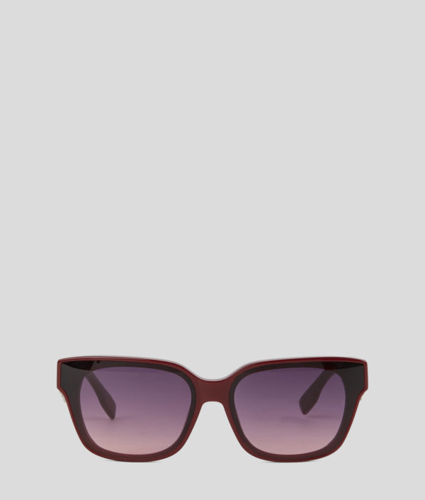 Karl Lagerfeld, Lunettes De Soleil Logo Découpé Karl Signature, Femme, Vin profond, Taille: L00