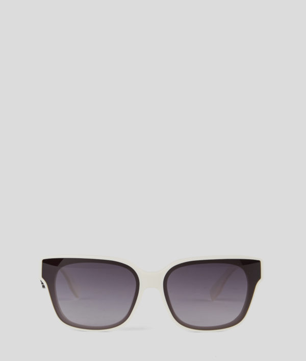 Karl Lagerfeld, Lunettes De Soleil Logo Découpé Karl Signature, Femme, Blanc, Taille: L00