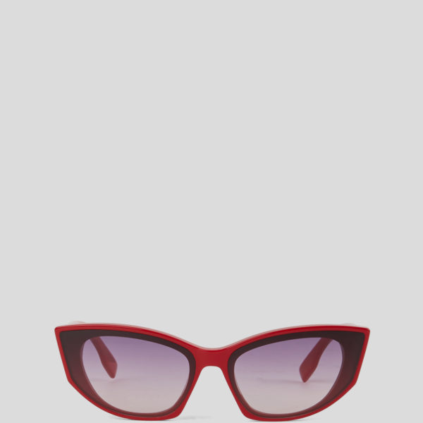 Karl Lagerfeld, Lunettes De Soleil Logo Découpé Karl Signature, Femme, Rouge, Taille: L00