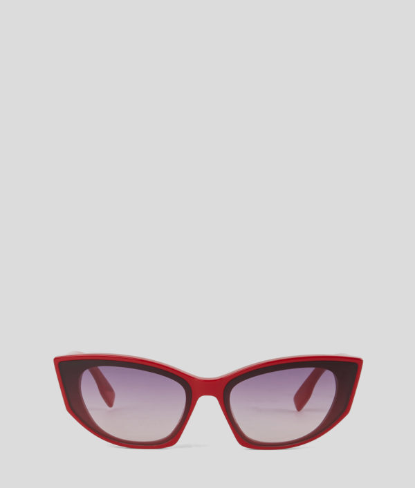 Karl Lagerfeld, Lunettes De Soleil Logo Découpé Karl Signature, Femme, Rouge, Taille: L00