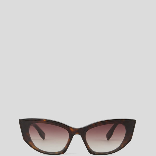 Karl Lagerfeld, Lunettes De Soleil Logo Découpé Karl Signature, Femme, Tortue Foncée, Taille: L00