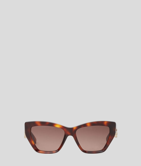 Karl Lagerfeld, Lunettes De Soleil Avec Logo Découpé Karl Signature, Femme, Tortue, Taille: L00