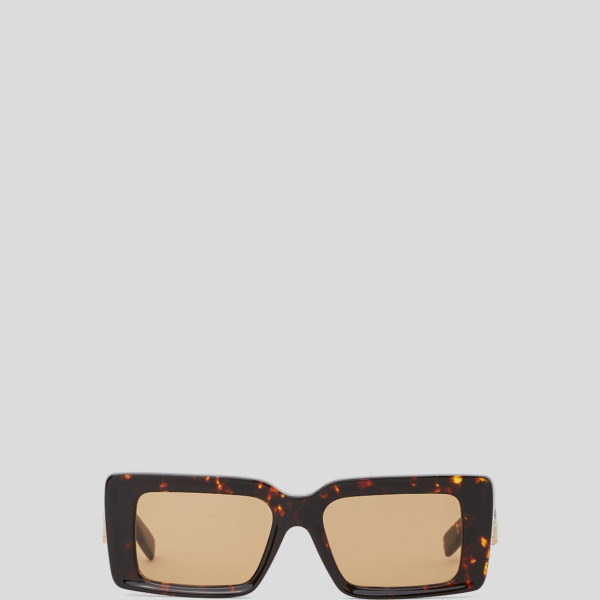 Karl Lagerfeld, Lunettes De Soleil Avec Logo Découpé Karl Signature, Femme, Tortue Foncée, Taille: L00