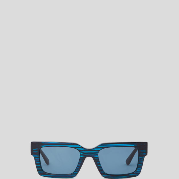 Karl Lagerfeld, Lunettes De Soleil Karl Autograph, Homme, Noir À Rayures, Taille: L00
