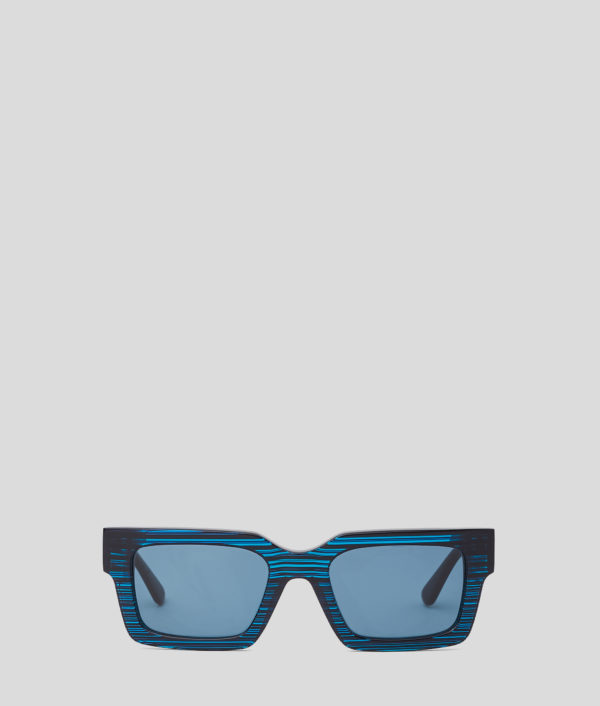 Karl Lagerfeld, Lunettes De Soleil Karl Autograph, Homme, Noir À Rayures, Taille: L00