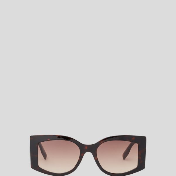 Karl Lagerfeld, Lunettes De Soleil Avec Logo Karl, Femme, Tortue Foncée, Taille: L00