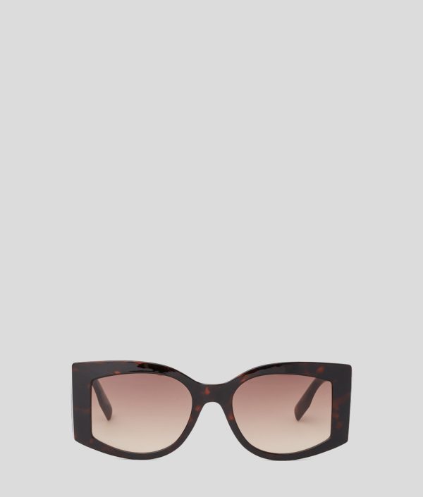Karl Lagerfeld, Lunettes De Soleil Avec Logo Karl, Femme, Tortue Foncée, Taille: L00