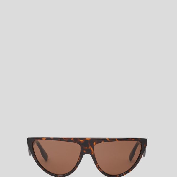 Karl Lagerfeld, Lunettes De Soleil Avec Logo Karl, Femme, Tortue Foncée, Taille: L00