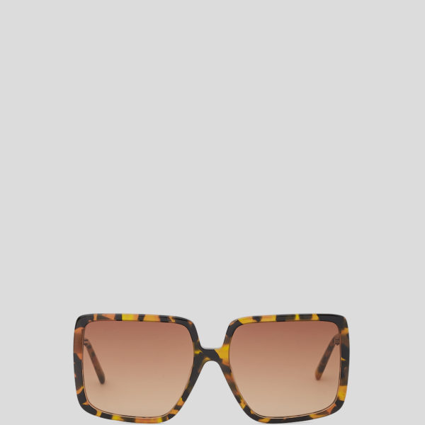 Karl Lagerfeld, Lunettes De Soleil Avec Logo Karl, Femme, Marbre brun, Taille: L00
