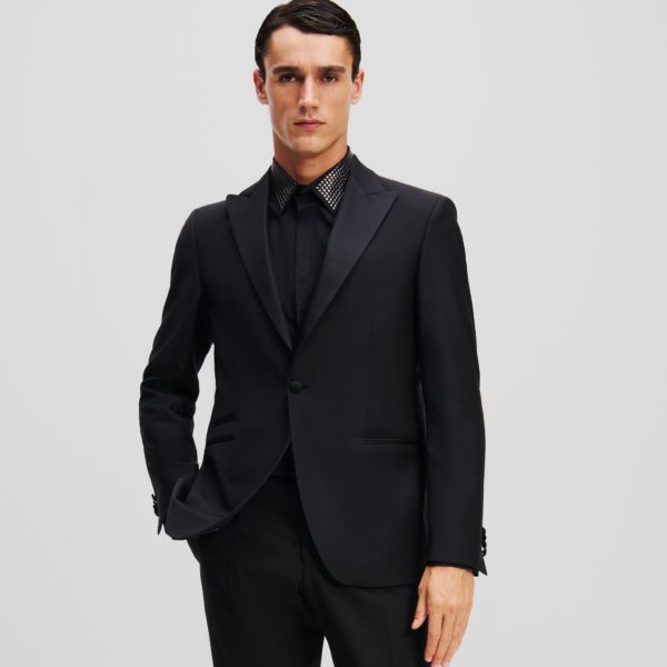 Karl Lagerfeld, Veste À Col Montant, Homme, Noir, Taille: X56