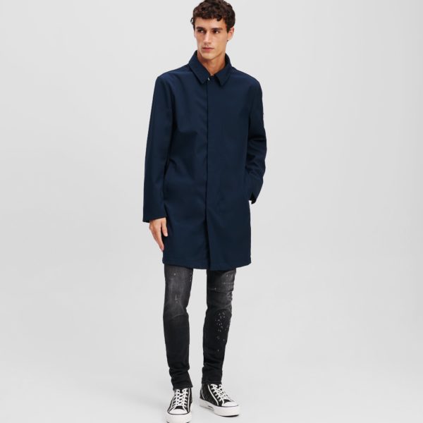 Karl Lagerfeld, Manteau Trench Zippée, Homme, Bleu Nuit, Taille: X56