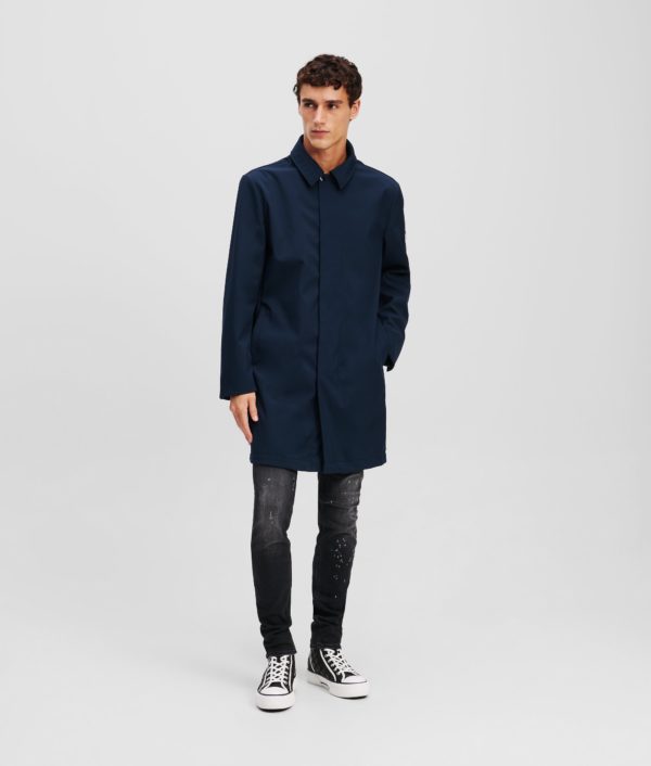 Karl Lagerfeld, Manteau Trench Zippée, Homme, Bleu Nuit, Taille: X56