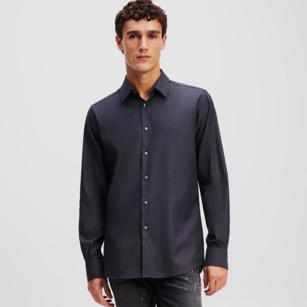 Karl Lagerfeld, Chemise À Boutons, Homme, Carbone, Taille: L44