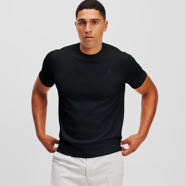 Karl Lagerfeld, Sweat-shirt À Manches Courtes Karl Kameo, Homme, Noir, Taille: LXXL