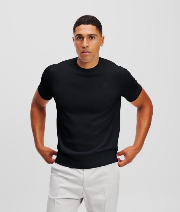 Karl Lagerfeld, Sweat-shirt À Manches Courtes Karl Kameo, Homme, Noir, Taille: LXXL