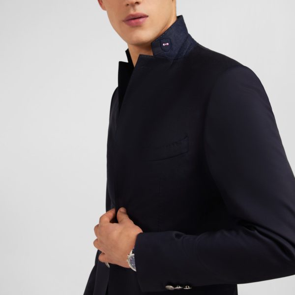Blazer Bleu Marine Slim Fit 100 % Laine Eden Park