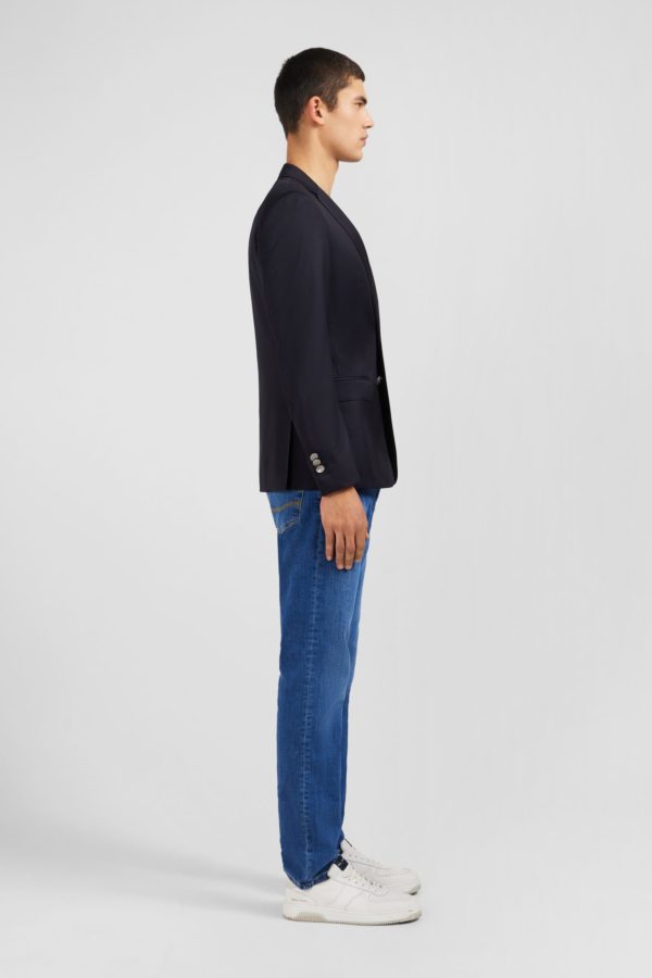 Blazer Bleu Marine Slim Fit 100 % Laine Eden Park - Image 3