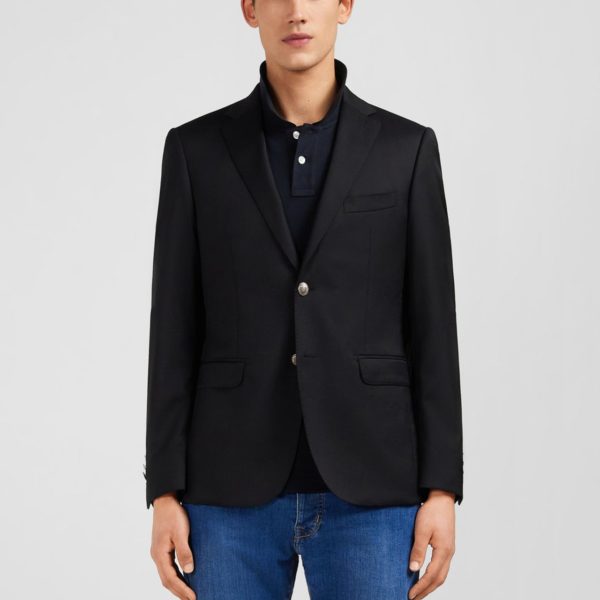 Blazer Noir Slim Fit 100 % Laine Eden Park