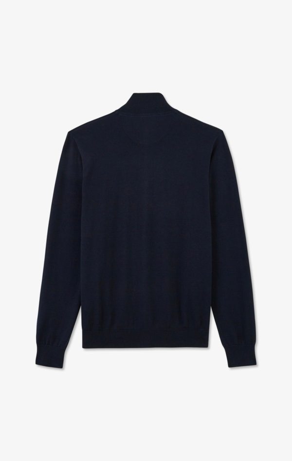 Cardigan Bleu Marine Zippé En Coton Eden Park – Image 3