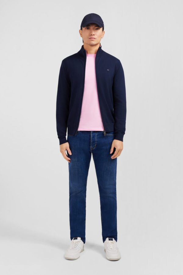 Cardigan Bleu Marine Zippé En Coton Eden Park – Image 6