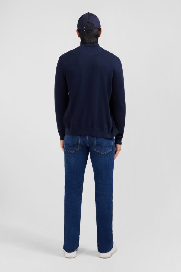 Cardigan Bleu Marine Zippé En Coton Eden Park – Image 5