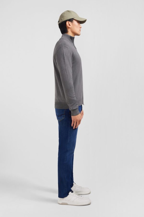 Cardigan Gris Zippé En Coton Eden Park – Image 4