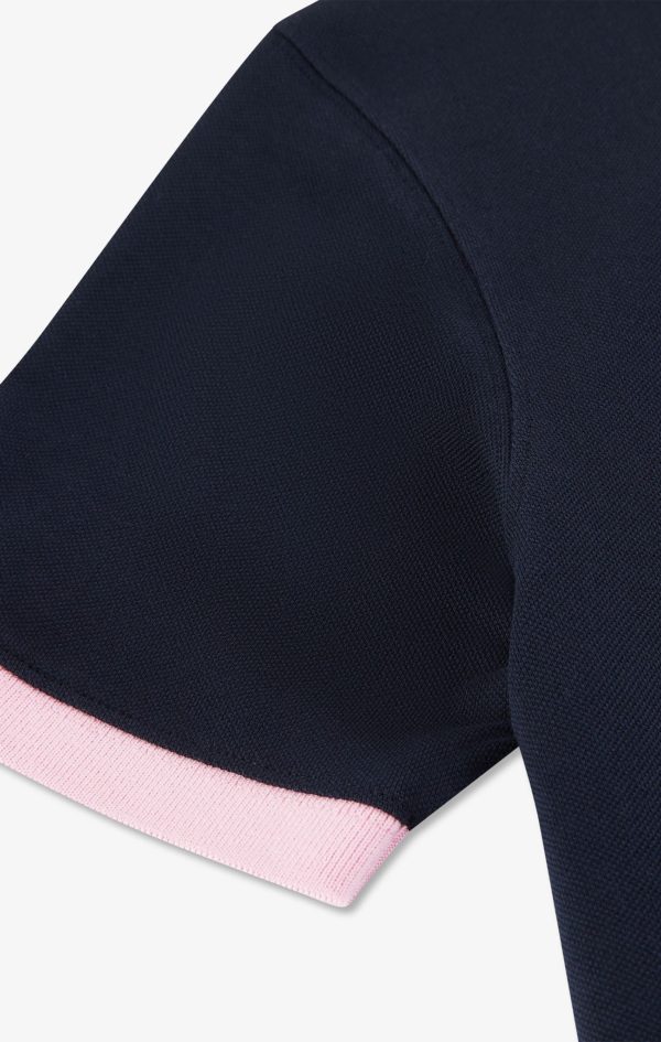 Polo Bleu Marine En Coton Pima Avec Détails Contrastés Eden Park – Image 7