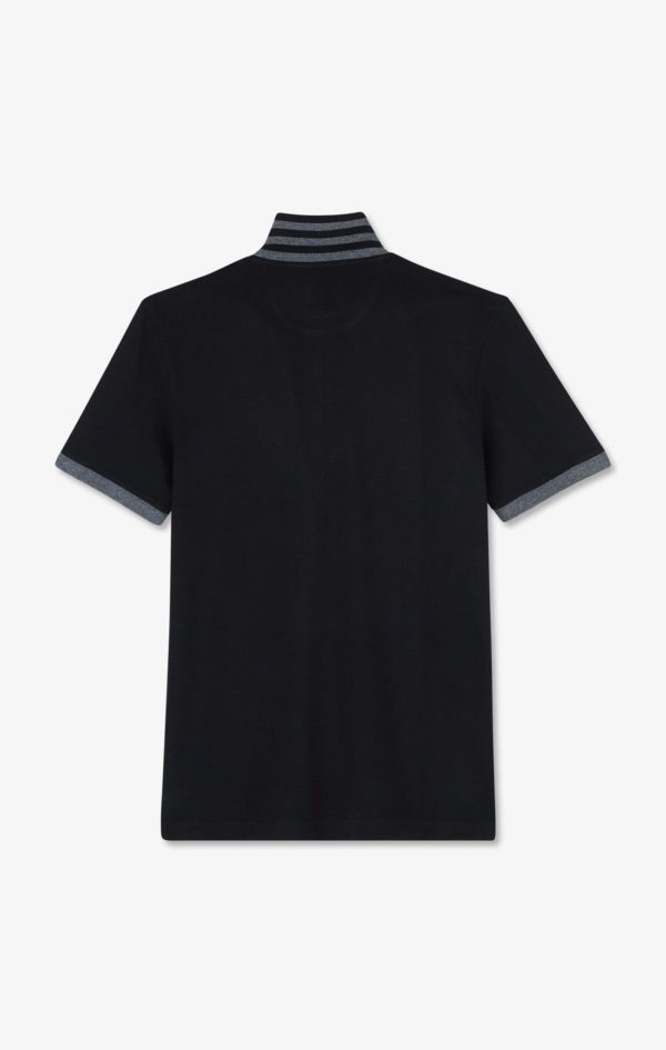 Polo Noir En Coton Pima Avec Détails Contrastés Eden Park – Image 3