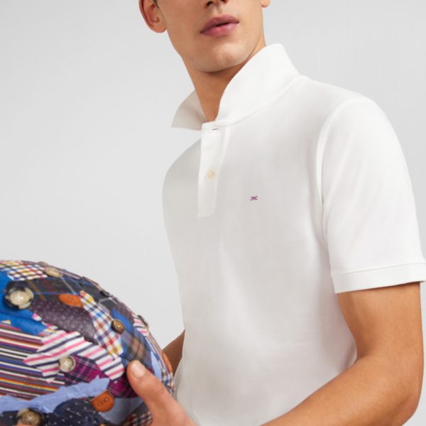Polo Blanc En Coton Pima Stretch Eden Park