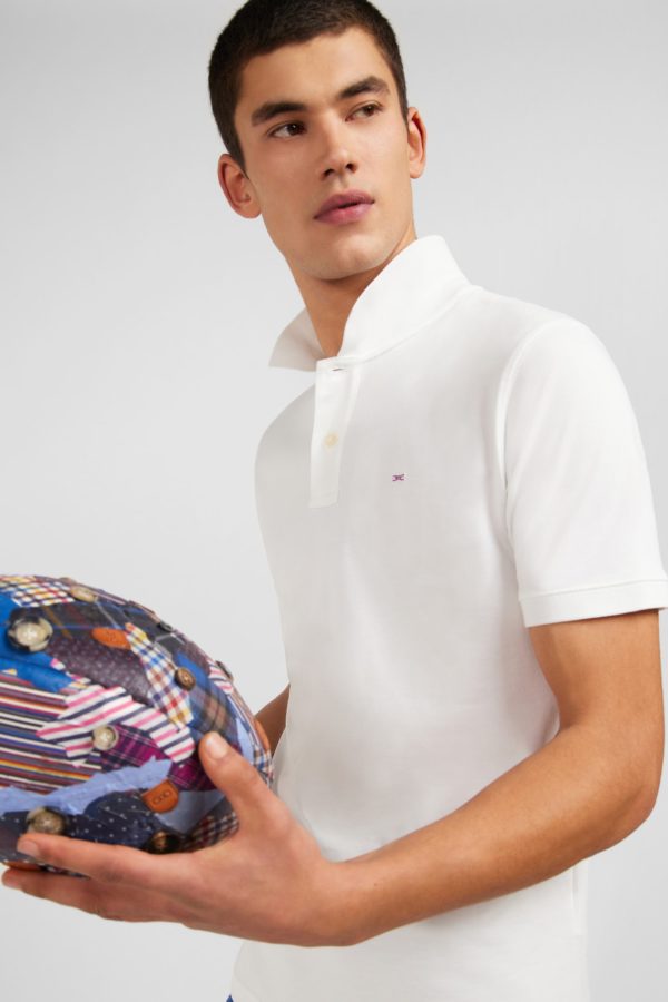 Polo Blanc En Coton Pima Stretch Eden Park – Image 2
