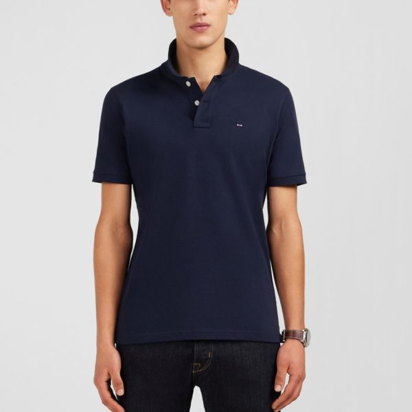 Polo Bleu Marine En Coton Pima Stretch Eden Park