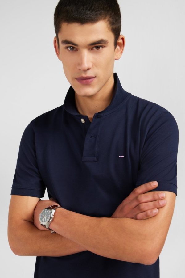 Polo Bleu Marine En Coton Pima Stretch Eden Park – Image 2