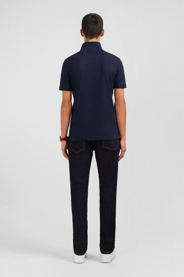 Polo Bleu Marine En Coton Pima Stretch Eden Park – Image 5