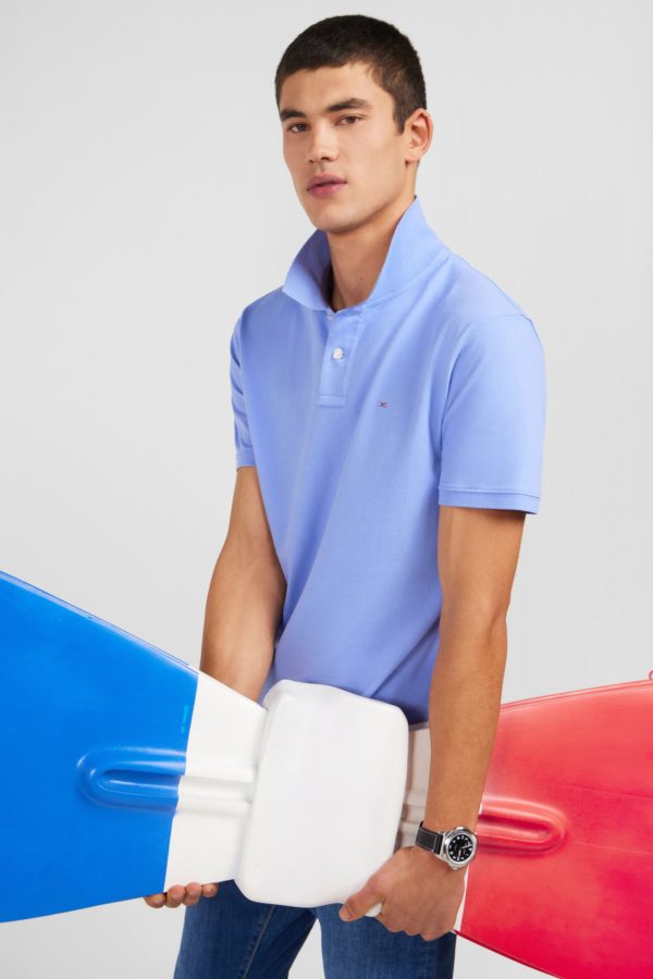 Polo Bleu En Coton Pima Stretch Eden Park – Image 2