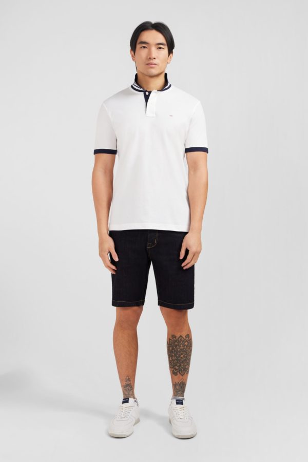 Polo Blanc En Coton Pima Avec Détails Contrastés Eden Park – Image 7