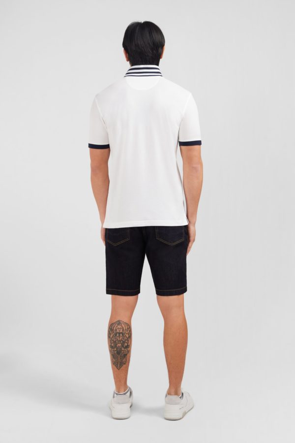 Polo Blanc En Coton Pima Avec Détails Contrastés Eden Park – Image 4