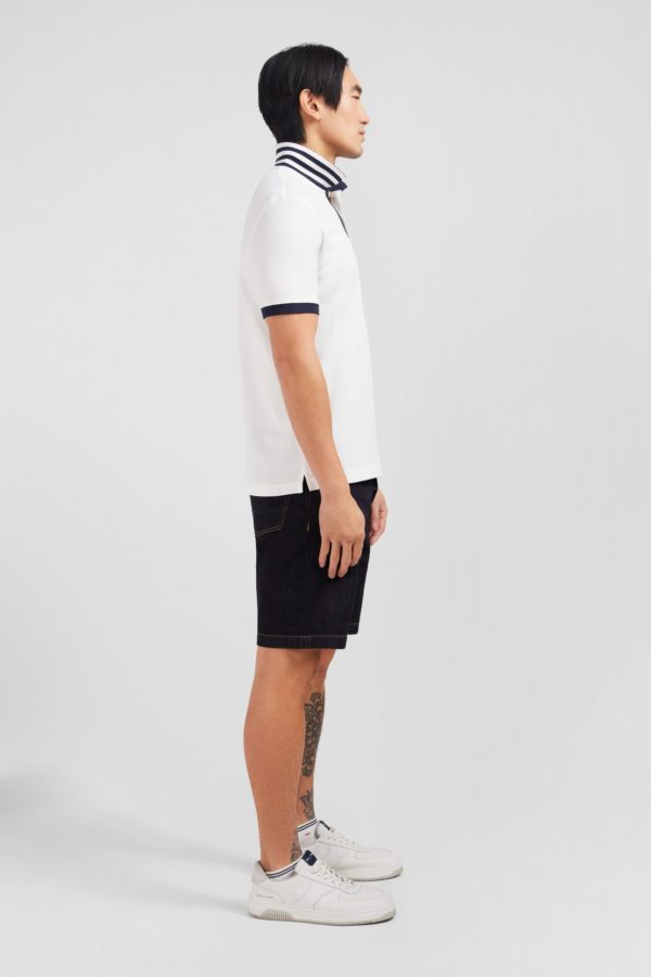 Polo Blanc En Coton Pima Avec Détails Contrastés Eden Park – Image 3