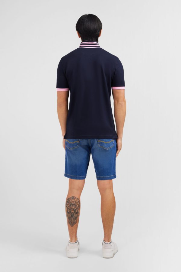 Polo Bleu Marine En Coton Pima Avec Détails Contrastés Eden Park – Image 5