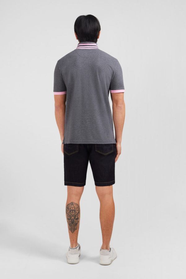 Polo Gris En Coton Pima Avec Détails Contrastés Eden Park – Image 3