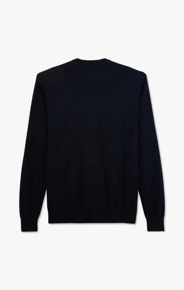 Pull Bleu Marine À Col Rond En Coton Eden Park – Image 3